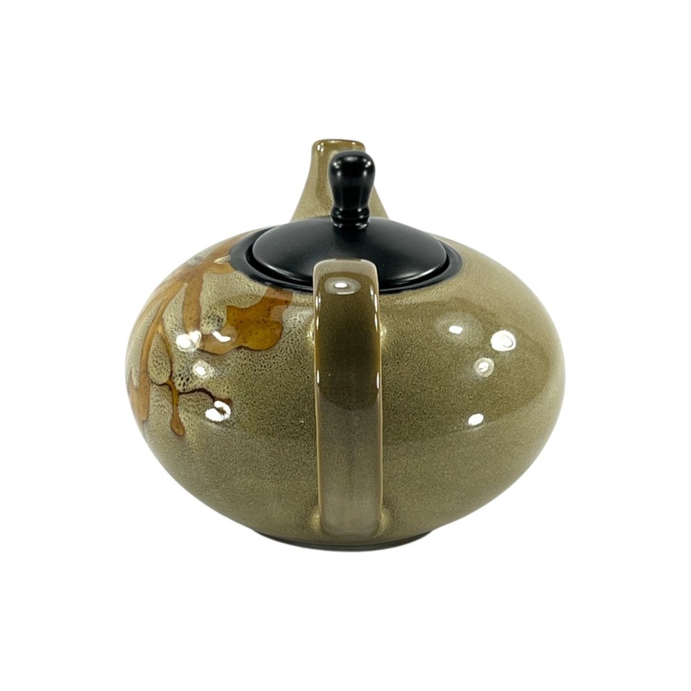 Pier 1 Kioko Teapot Hand Painted Stoneware Speckled Body Yellow Flower 2007 - Picture 4 of 10